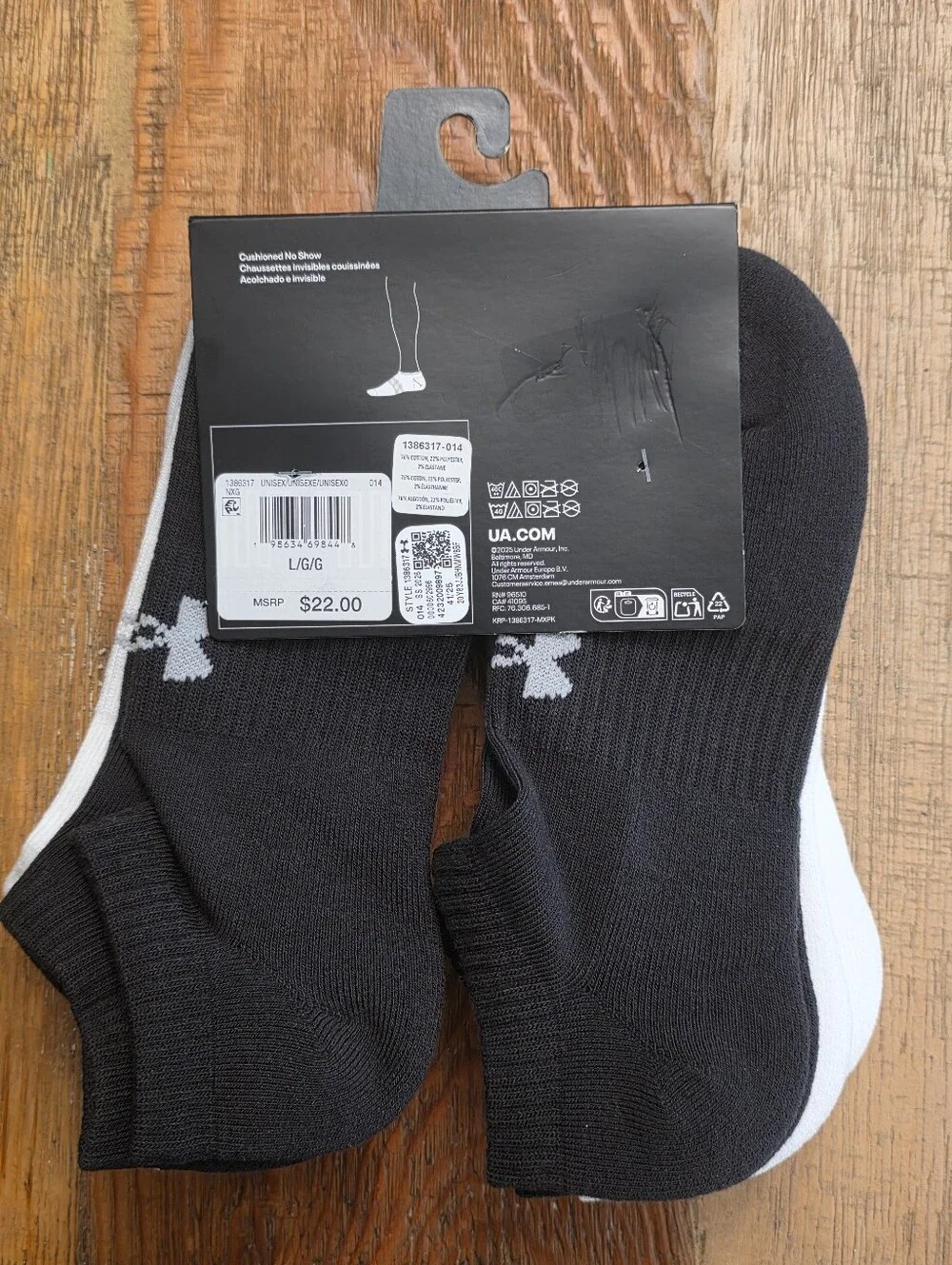 Unisex Under Armour  No-Show Training Cotton Socks - 6 Pack